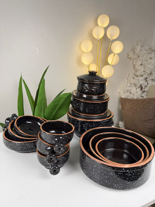 Kazaf 18 - Piece Clay Cookware Set – Black - Kazaf Store