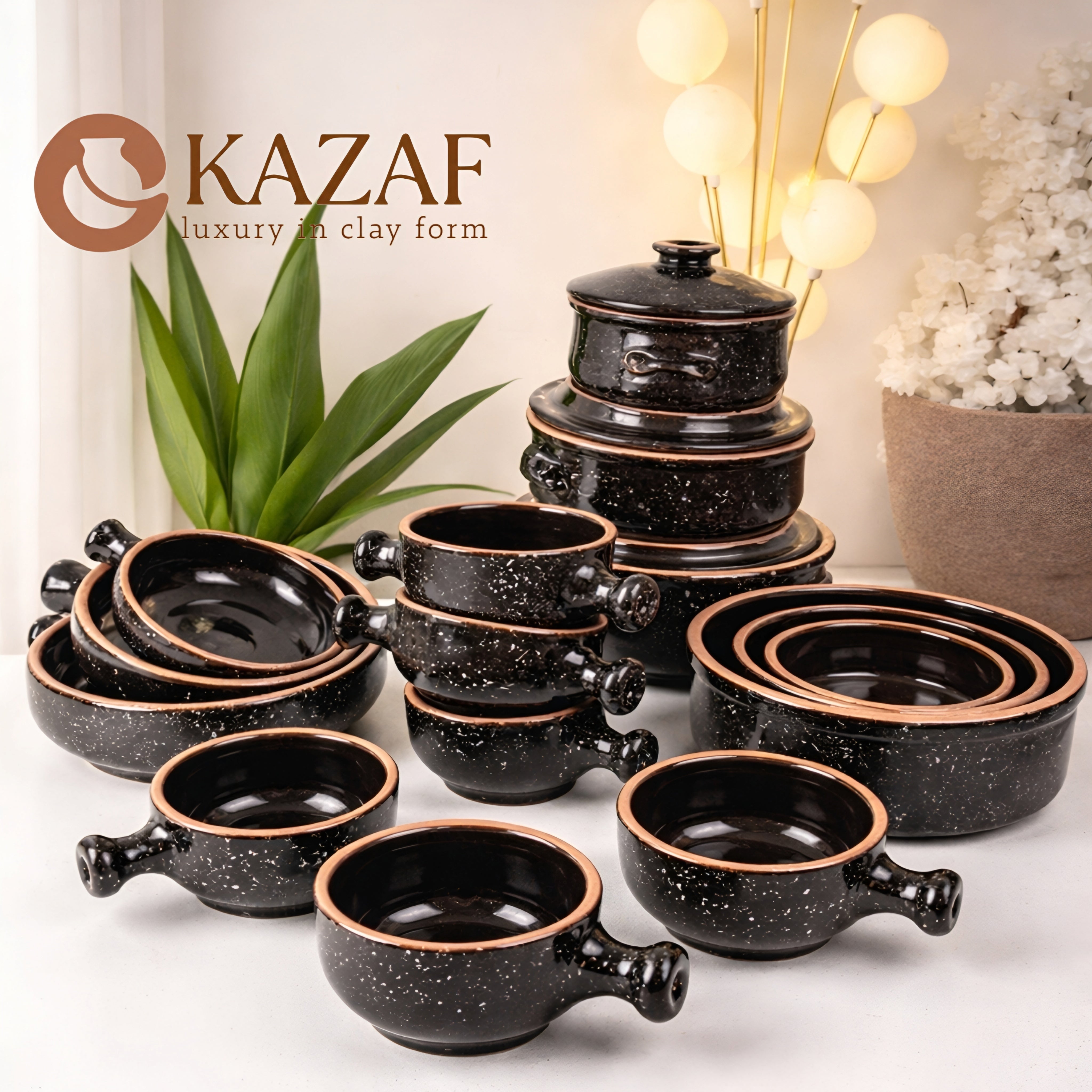 طقم اواني الفخار 18 قطعة